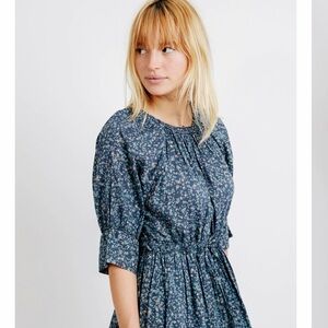 Mirth Vienna drawstring waist maxi in blue thistle